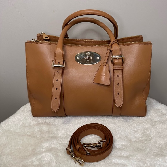Mulberry Handbags - Mulberry Tan Double Zip Bayswater Tote